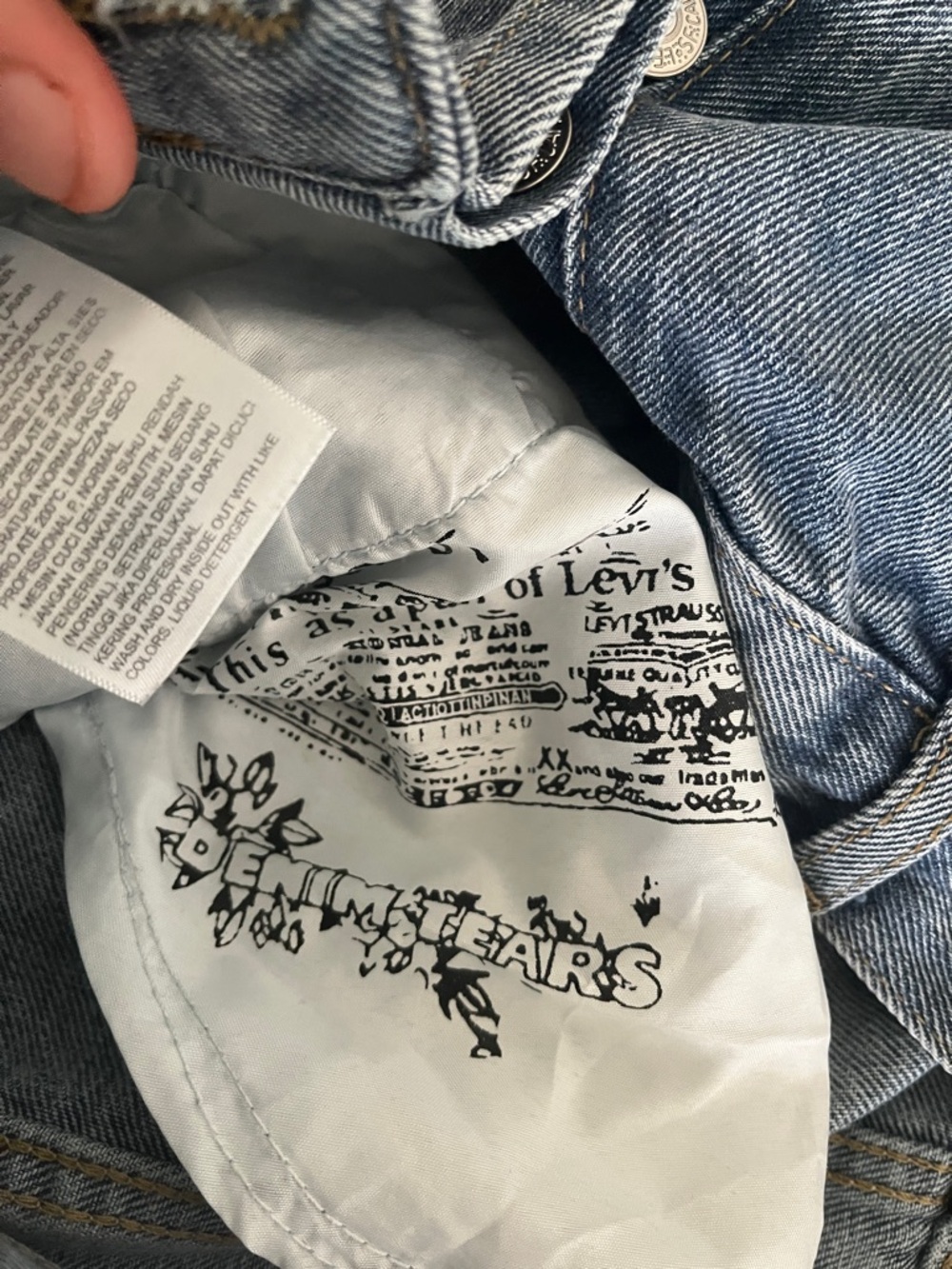 Blue denim tear jeans - Picture 3 of 3